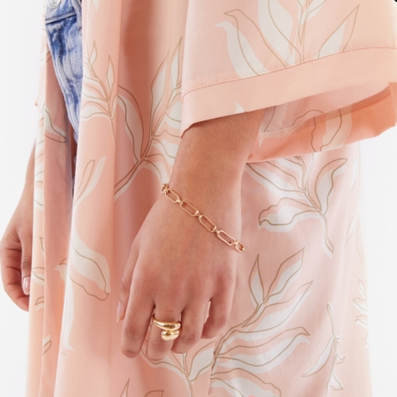 Summer and Rose Sophia Kimono Peach Palms Viscose  Cover-up  Chic  Plus Size NEW - Picture 5 of 7